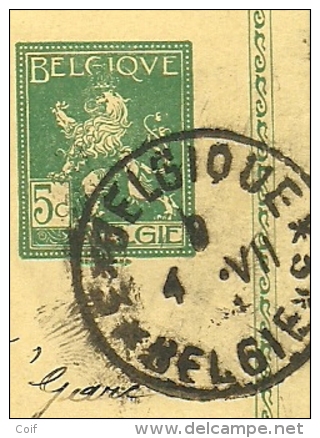 Entier Ontwaardigd Met BELGIQUE / BELGIE 3 (noodstempel) + Tx 12A (x2) Met Opdruk ENGHIEN / EDINGEN Op 5/7/19 - 1912 Pellens