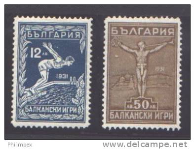 BULGARIA, SPORTS 1931, THE TWO TOP VALUES, VERY LIGHT HINGED * ! - Nuevos