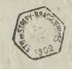 Spoorweg-dokument Met Zeshoekige Stempel ETnt-DE STREPY-BARCQUEGNIES Op 24/11/1902 - Other & Unclassified