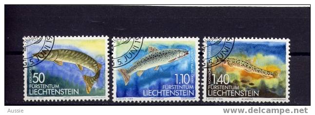 Liechtenstein 1989 Yvertnr. 905-07 (°) Used Cote 6,50 Euro Poissons Vissen - Gebraucht