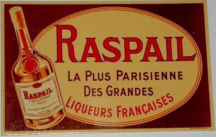 Publicité  Cartonnée "LIQUEUR  RASPAIL" - Placas De Cartón