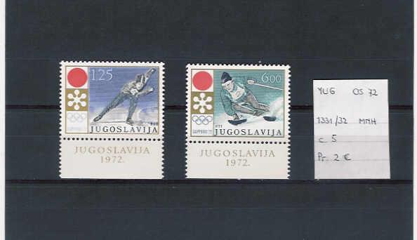 Joegoslavië - Saporro 1972 Yv. 1331/32 MNH - Hiver 1972: Sapporo