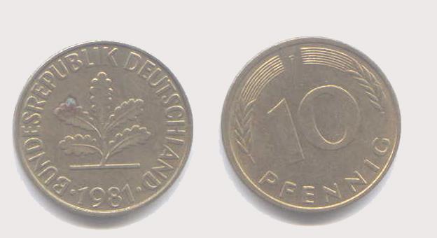 10 PFENNIG 1981 F - 10 Pfennig