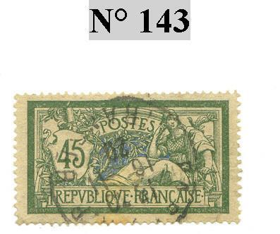 Timbre De France Type Merson N° 143 - 1900-27 Merson