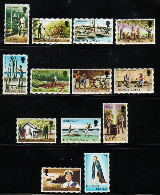 PITCAIRN 1977 DEFINITIVES SET OF 13 NHM - Pitcairneilanden