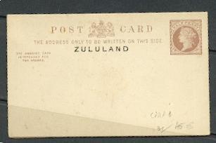 ZULULAND - CARTE POSTALE REPONSE PAYEE HIGGINS N° 1 - Zoulouland (1888-1902)