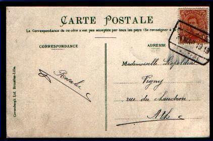 135 Op Postkaart , Ontwaard Met Spoorwegstempel LEUZE / Factage Op 24/3/1919 (noodstempel) - 1915-1920 Albert I.