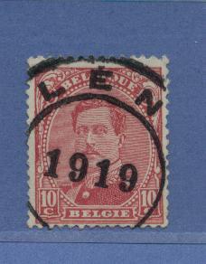 138  Met Dubbelringstempel Van 1919 Van LENS (noodstempel) - 1915-1920 Albert I.