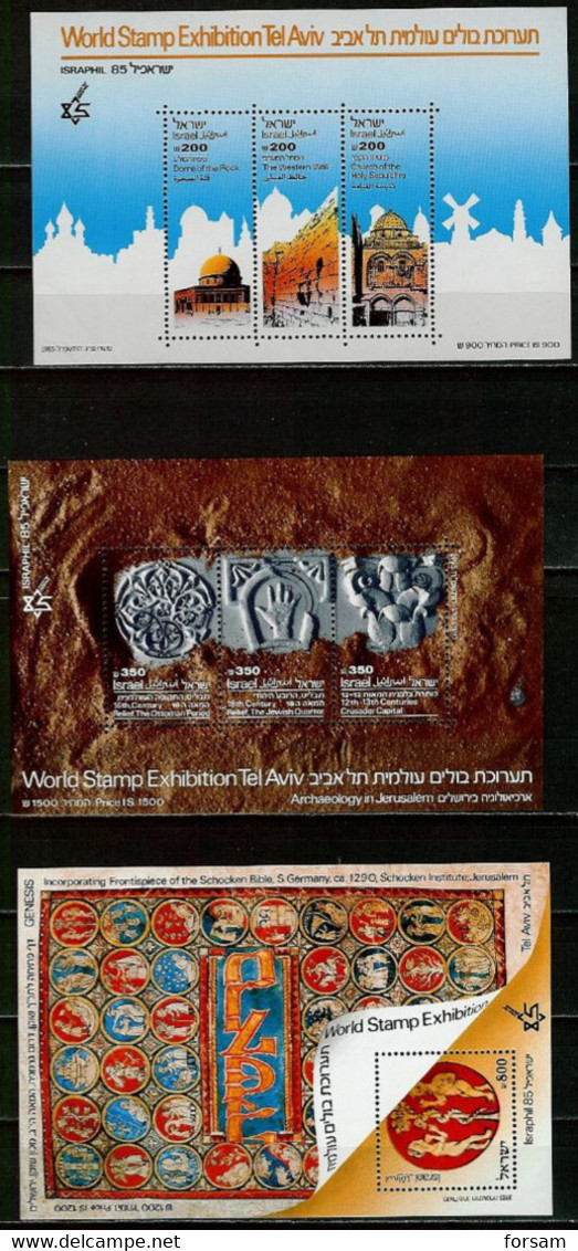 ISRAEL..1985..Michel # (997-999) Block 28; (1000 ) Block 29; (1001-1003) Block 30...MNH...MiCV - 21 Euro. - Blocks & Kleinbögen