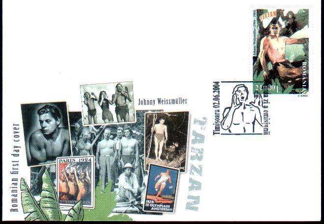 Romania FDC  2004 Tarzan Acteur J.Weismuller Film. - Attori