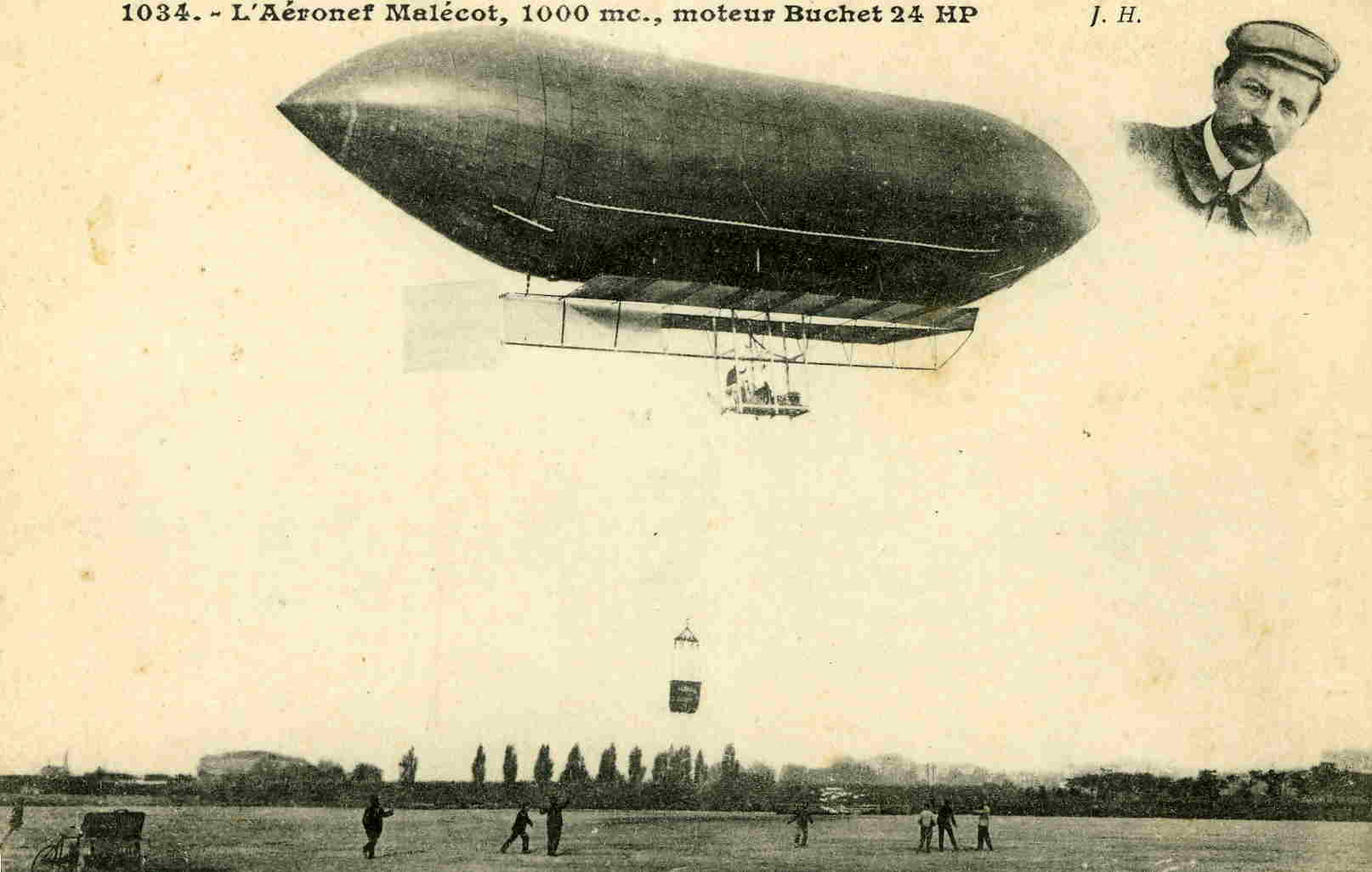 L'Aéronef Malécot,1000mc,moteur Buchet 24 Hp - Fesselballons