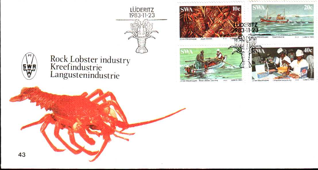 SWA 1983 Fdc The Lobster Industry Pêche De La Langouste - Schalentiere