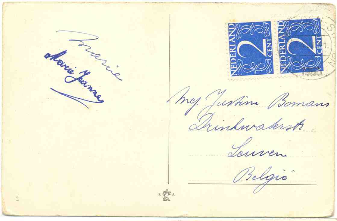 Leeuwarden , Gouvernementshuis , 1955,  Zie Scans , Stempel Leeuwarden (ned 28) - Leeuwarden