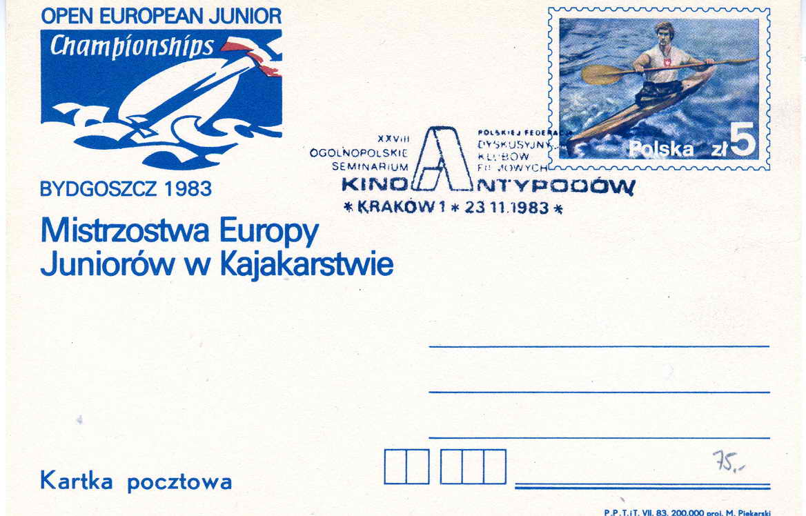 POLOGNE ENTIER POSTAL 1983 ET OBLITERATION TEMPORAIRE CHAMPIONNATS EUROPE JUNIOR DE CANOE KAYAK - Canottaggio