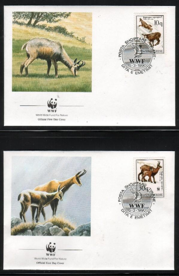 WWF 0095 1990 ALBANIA CHAMOIS SET OF 4 FDCS - Autres & Non Classés