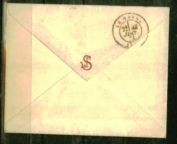 FRANCE Nº 46 B B Obl. S/  Lettre  Entiere Nuance Gris Bleu - 1870 Uitgave Van Bordeaux