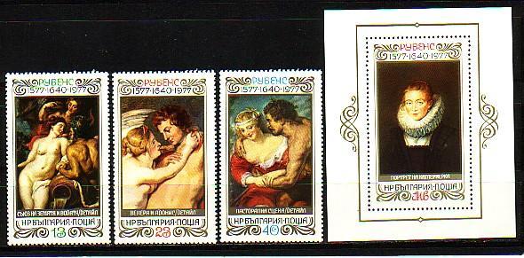 BULGARIA / BULGARIE - 1977 - Rubens 3 + Bl ** - Rubens