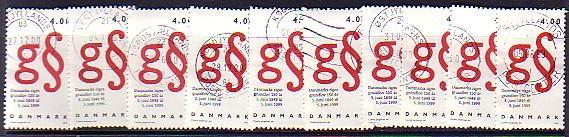 Danemark. 1217 (1999). - 10 Constitutions : Lettre "G" (Côte 7,50 €) - Oblitérés