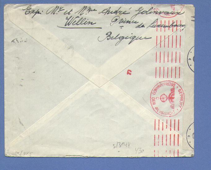 430 Op Brief Naar FRANCE Met Censuur !!(B249) - 1936-1951 Poortman