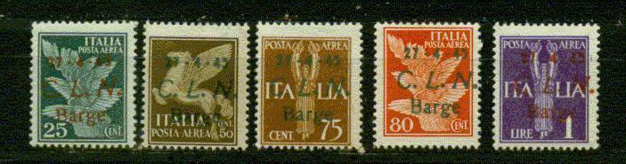 ITALIE EMISSION LOCALE BARGE Nº 12 A 16 ** 1945  RRR - Local And Autonomous Issues