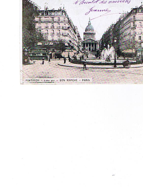 75   PARIS    Panthéon     Carte Circulée  1905   Dos Non Séparé - Pantheon