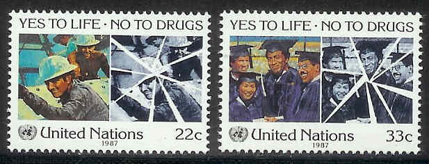 UNO New York 1987 MNH Stamp(s) Anti Drugs 522-523 #3940 - Altri & Non Classificati