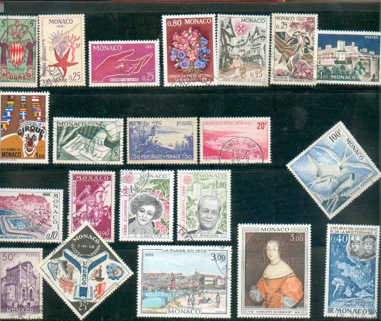 Lot De Timbres Oblitérés De Monaco Cotés Plus De 60 € - Collections, Lots & Series