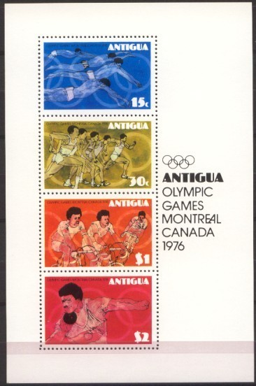 ANTIGUA 1976 OLYMPICS SS AHLETICS SWIMMING CYCLING BICYCLE FIETS - Sommer 1976: Montreal