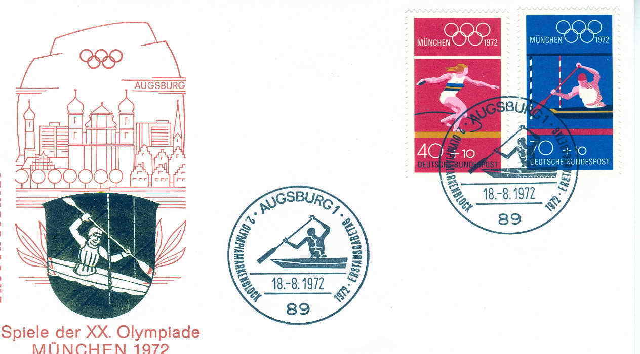 AVIRON OBLITERATION TEMPORAIRE ALLEMAGNE 1972 JEUX OLYMPIQUES DE MUNICH - Rowing