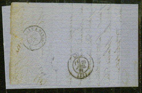 FRANCE Nº 46  Obl. S/ Lettre Entiere Bleu Terne - 1870 Bordeaux Printing