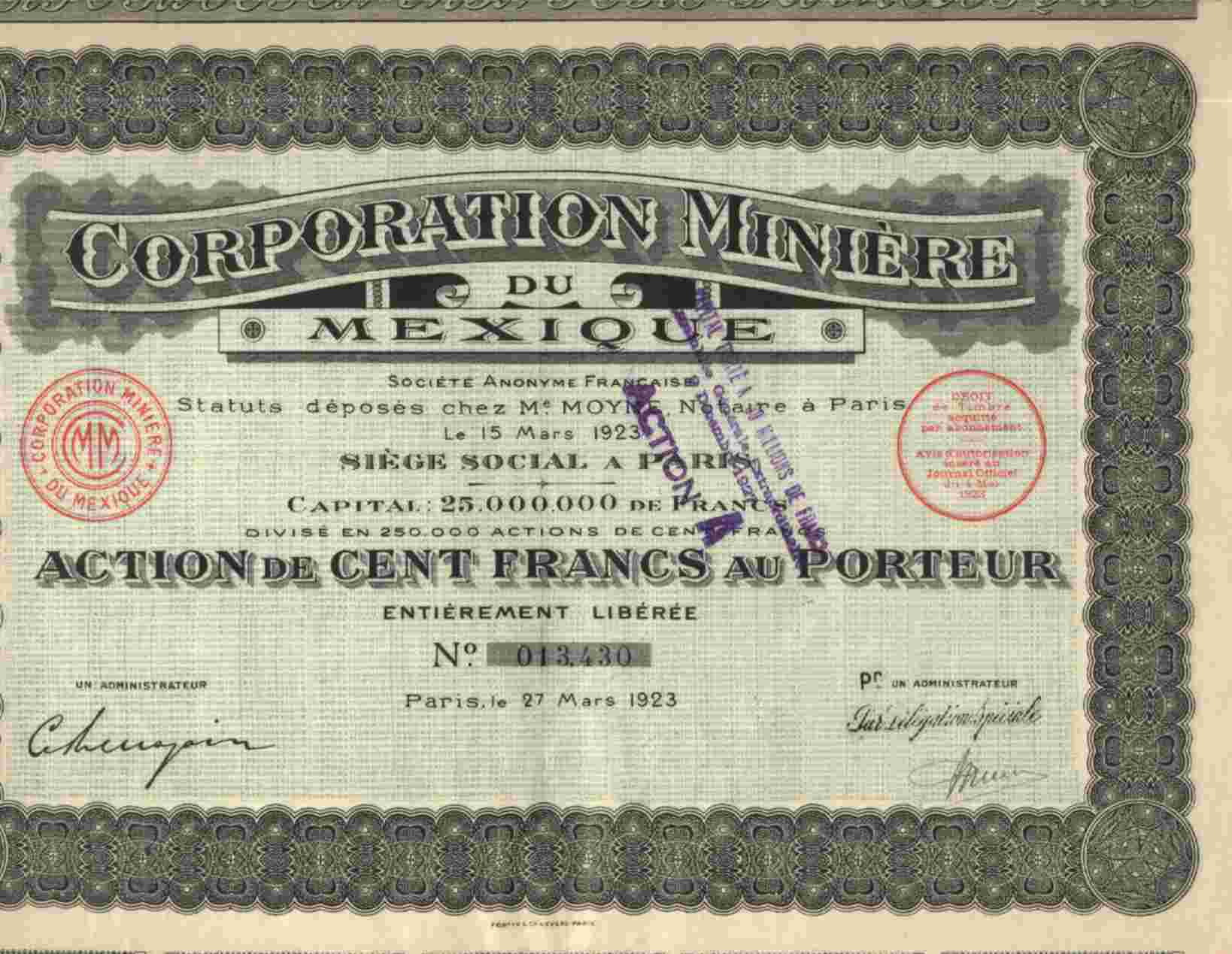 CORPORATION MINIERE DU MEXIQUE - Mines