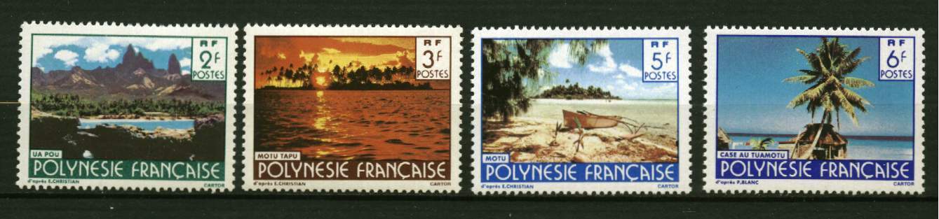 Polynésie. **  N° 252 à 255 -  Paysages De La Polynésie - Sonstige & Ohne Zuordnung