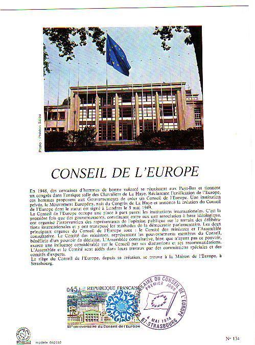 ENCART CONSEIL DE L'EUROPE - 1974