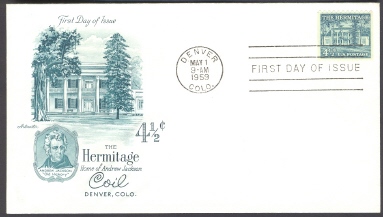 USA 1959 FDC The Hermitage - 1951-1960