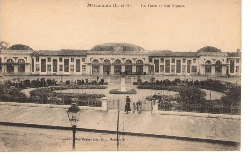 Cpa, Marmande ,la Gare St Son Square Ecrite Mais Non Voyagée  Ref 80 - Marmande