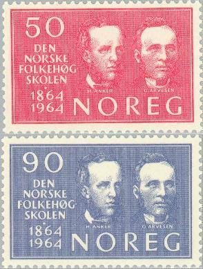 Norvege Norway 1964 Ecoles Populaires Superieures Serie Complete MNH ** - Unused Stamps