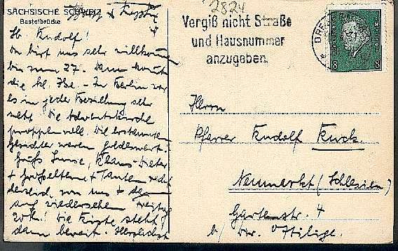 CP (Postkarte) SÄCHSISCHE SCHWEIZ; BASTEIBRÜCKE- (schwarz/weiß); MIT Briefmarke, Ca. 14 Cm X 9 Cm, Siehe Foto, Gebraucht - Bad Schandau