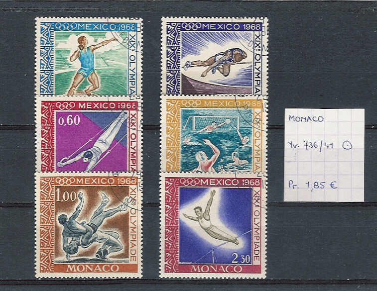 Monaco Yv. 736-41 Used - Estate 1968: Messico