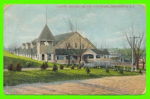 PROVIDENCE, RI - THE CASINO, RHODES-ON-THE-PAWTUXET - CARD TRAVEL IN 1908 - SHEDDON - - Providence