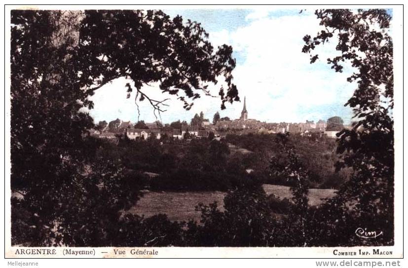 Cpa Argentré (53, Mayenne) Vue Générale - Argentre