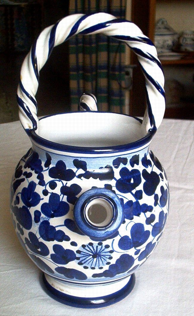 DERUTA Arabesco Uccello Blu  -  Chevrette  - Kruik - Pitcher - DI 738 - Deruta (ITA)