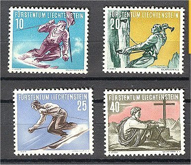 LIECHTENSTEIN SPORTS 1955 NEVER HINGED SET - Nuevos