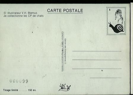 CP SIZI - N° 119 - ILLUSTRATEUR V.H. BLERMUS - Je Collectionne Les CP De Chats - 1988 - 150 Ex - Sizi