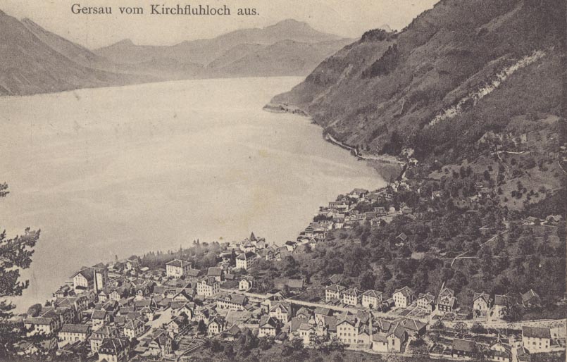 Suisse Gersau Vom Kirchfluhloch Aus. Belle Petite Carte - Gersau