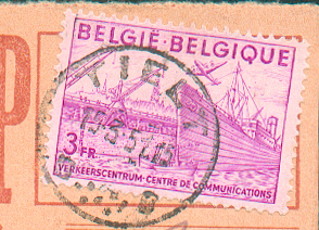 3 Fr. Obl. Sc TIELT S/Carte-Recepissé Du 15-3-1951 Vers Dour.  TB -- 1391 - 1948 Exportation