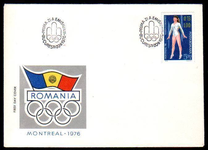 Romania 1976 FDC With Nadia Comanec,Olympic Games Montreal. - Ete 1976: Montréal