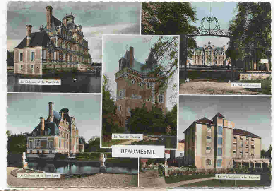 27 - BEAUMESNIL - CPSM 21041 - LE CHATEAU - Une Carte "multivues" - Beaumesnil