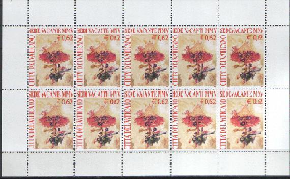 VATICAN -2005 - SIEGE VACANT 2005 3 BF X 10 TIMBRES ** - Nuovi