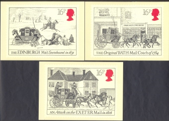 Great Britain: Set Of 5 PHQ 1984 Bicentenary Of First Mail Coach - Carte PHQ