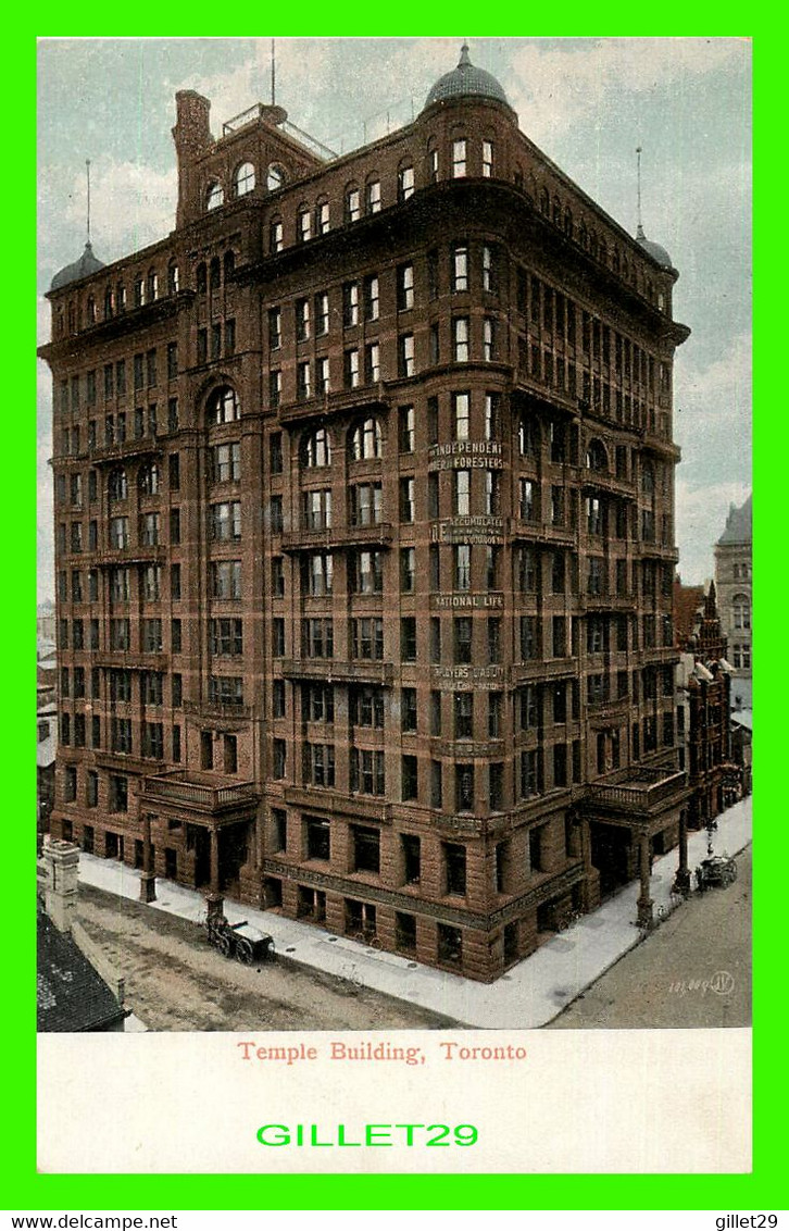 TORONTO, ONTARIO - TEMPLE BUILDING OF 1911  - ANIMATED - VALENTINE & SONS - - Toronto